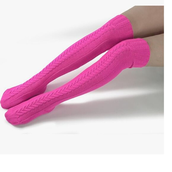 Knee High Pink Socks  Sz 5-10 - Picture 1 of 5
